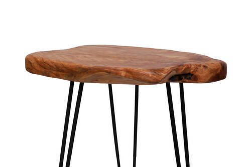 SIDOBORD i trä, metall 40/45/52 cm  - naturfärgad, Natur, metall/trä (40/45/52cm) - Kayoom