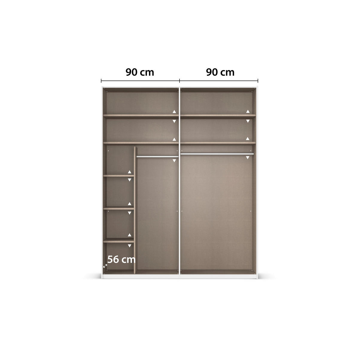 SCHWEBETÜRENSCHRANK 181/223/68 cm 2-türig Weiß  - Weiß, Design, Glas/Holzwerkstoff (181/223/68cm) - Xora