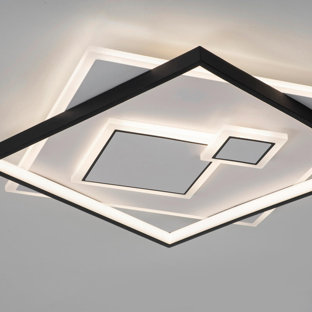 STROPNÍ LED SVÍTIDLO, 57/57/6 cm - Design, kov/plast (57/57/6cm)