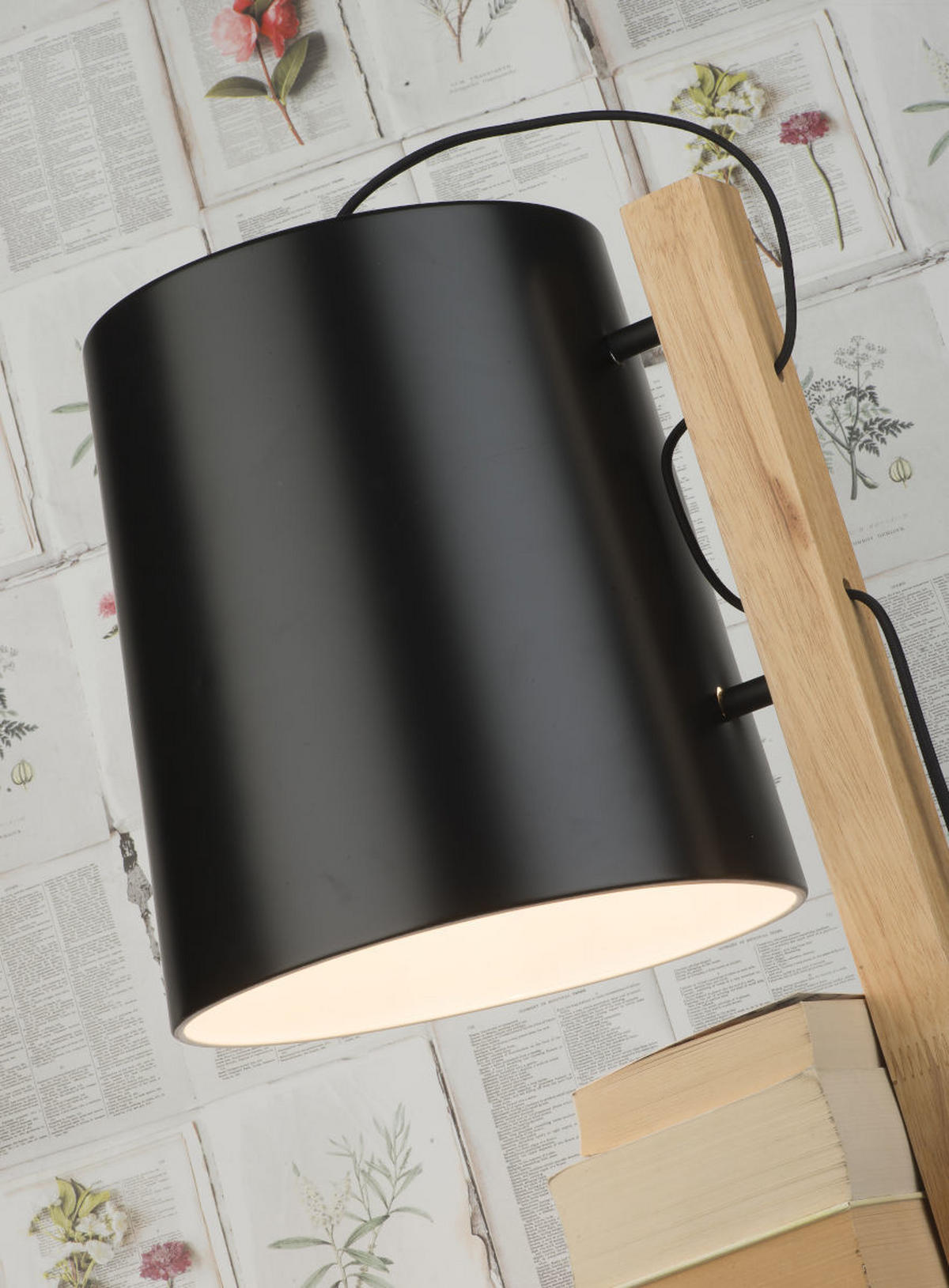 GOLVLAMPA Cambridge  30/168/49 cm   - svart, Design, metall/trä (30/168/49cm) - It's about Romi