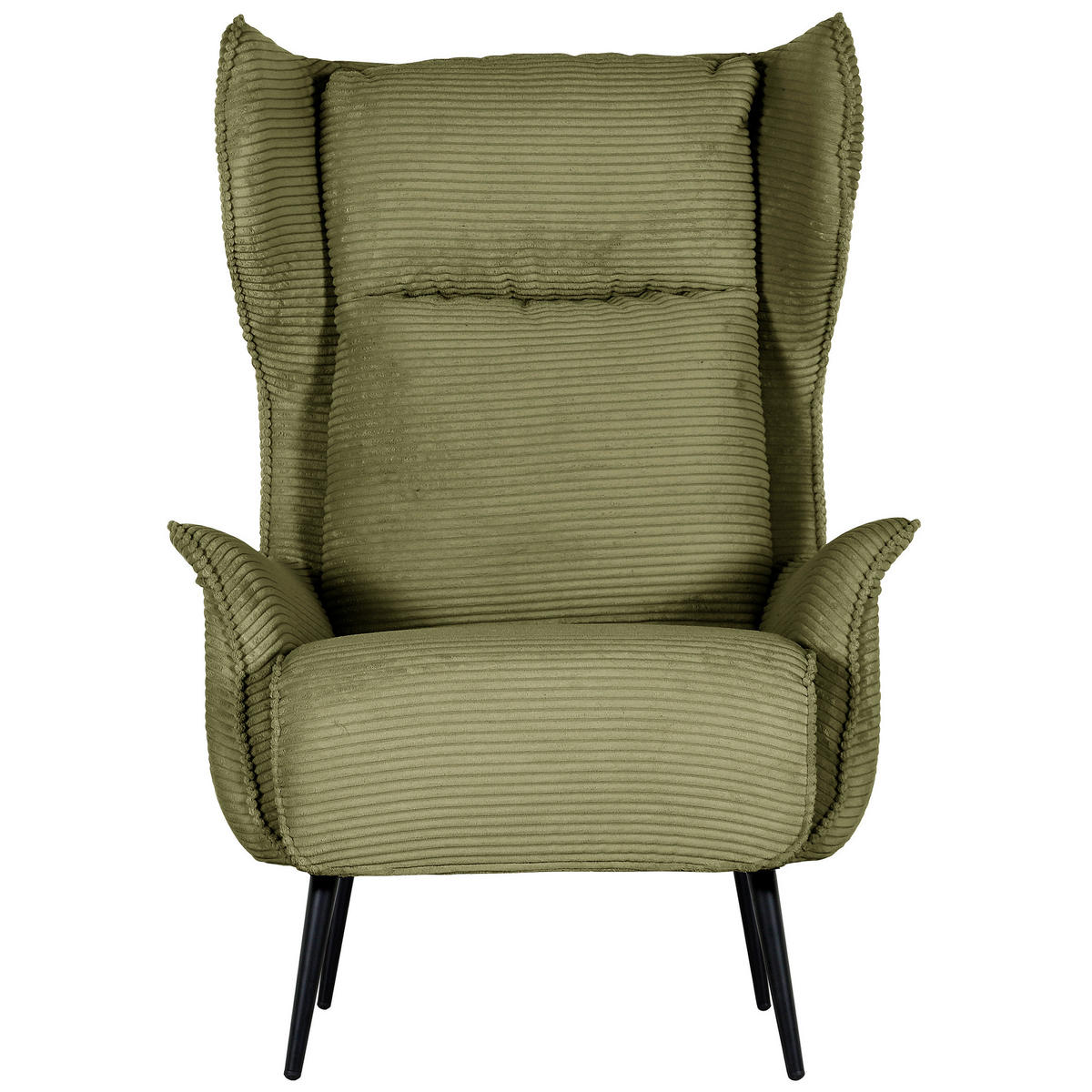 OHRENSESSEL Cord Grün  - Schwarz/Grün, Design, Textil/Metall (83/106/89cm) - Landscape