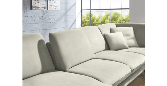 WOHNLANDSCHAFT in Velours Ecru - Ecru/Schwarz, Design, Textil/Metall (180/344/208cm) - Dieter Knoll