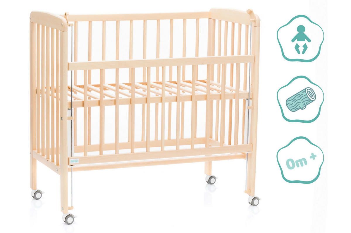 BEISTELLBETT Nino  - Naturfarben, Basics, Holz (94/69/85cm) - Fillikid