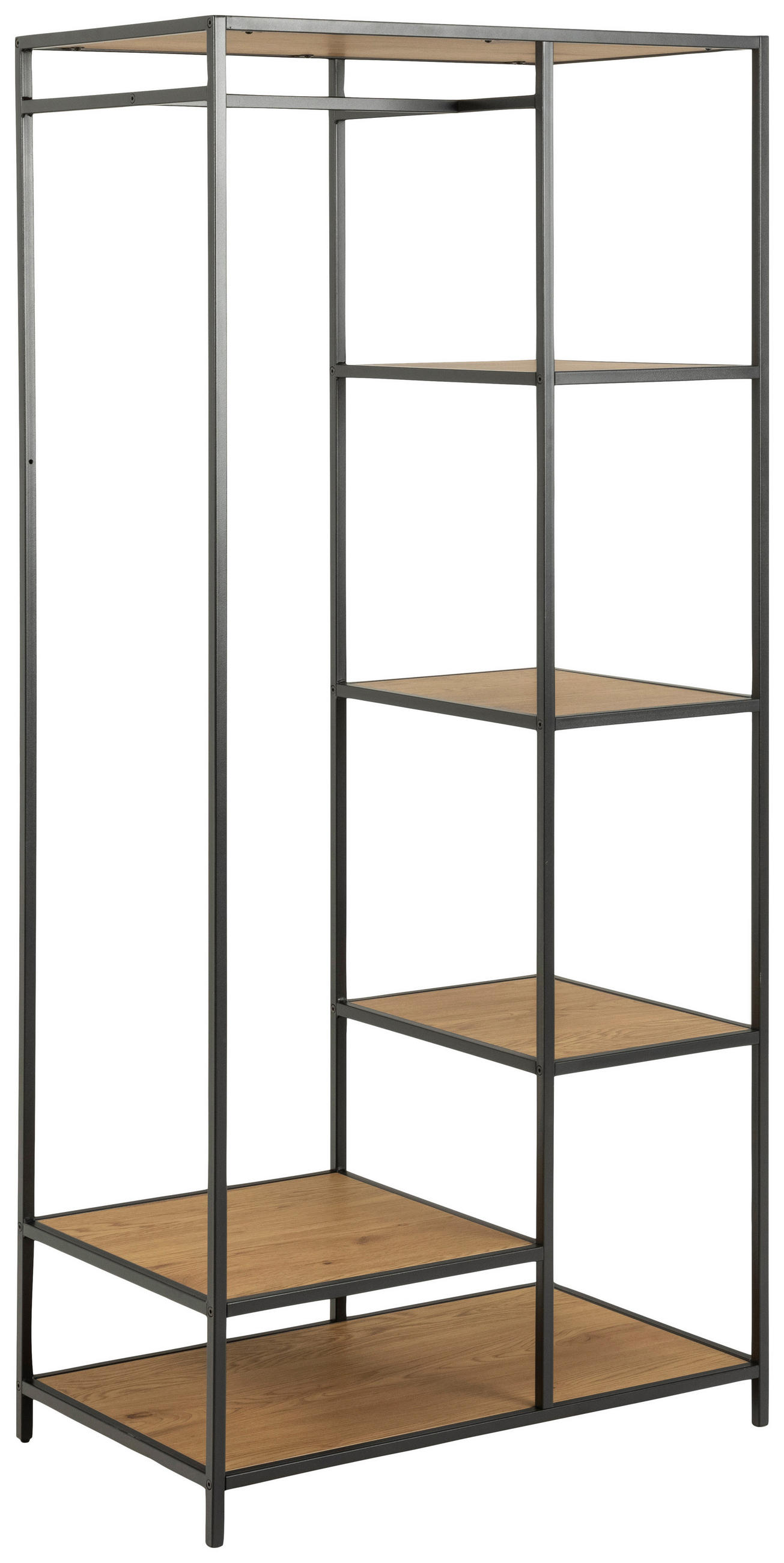 GARDEROBE  in 77/165/45 cm  - Wildeiche/Schwarz, Trend, Holzwerkstoff/Metall (77/165/45cm) - MID.YOU