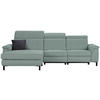 ECKSOFA in Flachgewebe Mintgrün  - Schwarz/Mintgrün, Konventionell, Textil/Metall (182/304cm) - Pure Home Comfort