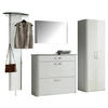 GARDEROBE 4-teilig  in 270/192/34 cm  - Weiss/Alufarben, Design, Glas/Holzwerkstoff (270/192/34cm) - Moderano