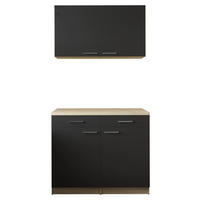 BUFFET 100/200/60 cm  in  - Eichefarben/Silberfarben, Basics, Holzwerkstoff/Metall (100/200/60cm) - Respekta