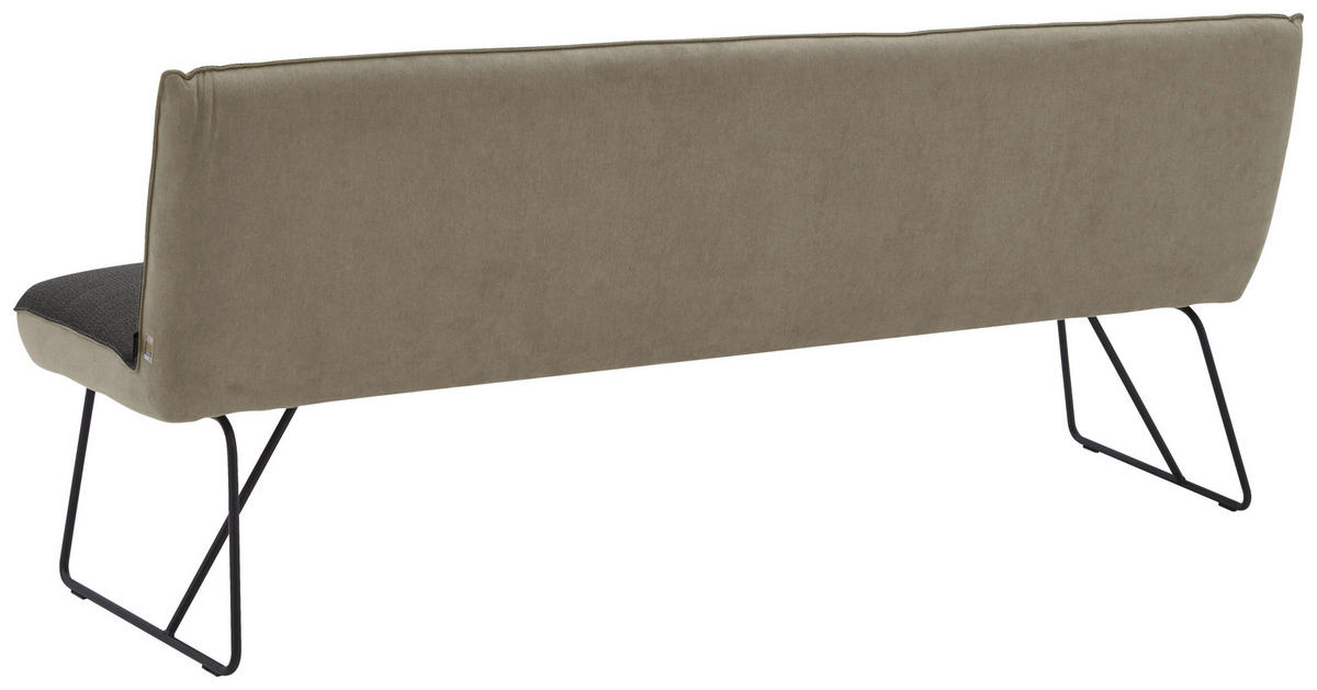 SITZBANK in Metall, Textil Anthrazit, Schwarz, Greige  - Greige/Anthrazit, Design, Textil/Metall (218/89/68cm) - Dieter Knoll