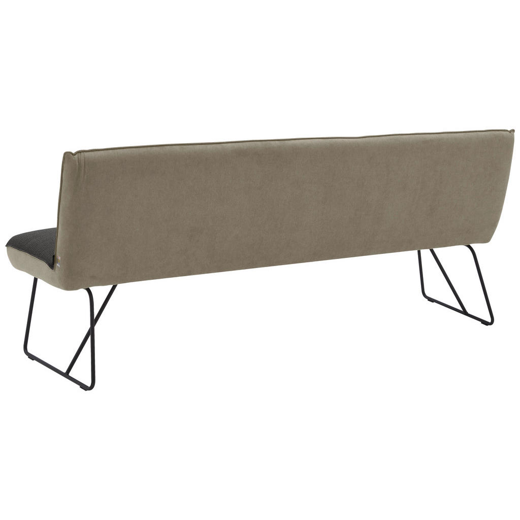 Thumbnail - Dieter Knoll Sitzbank, Anthrazit, Schwarz, Greige, Metall, Textil, 2-3-Sitzer, 198x89x68 cm, Goldenes M, Fußauswahl, Led...