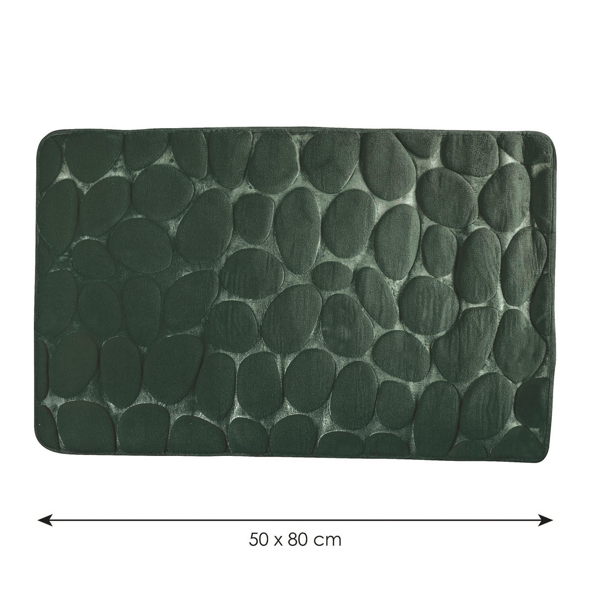 BADTEPPICH Grün 50/80 cm  - Grün, KONVENTIONELL, Textil (50/80cm) - Spirella