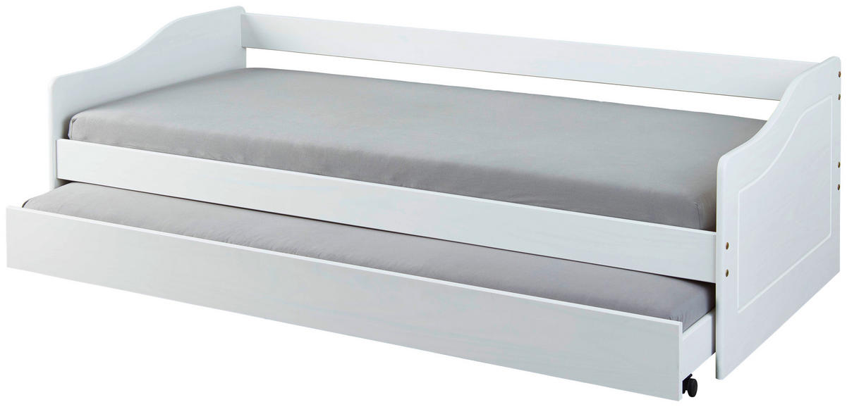 AUSZIEHBETT 90/190 cm Weiss  - Weiss/Naturfarben, Modern, Holz (90/190cm) - MID.YOU