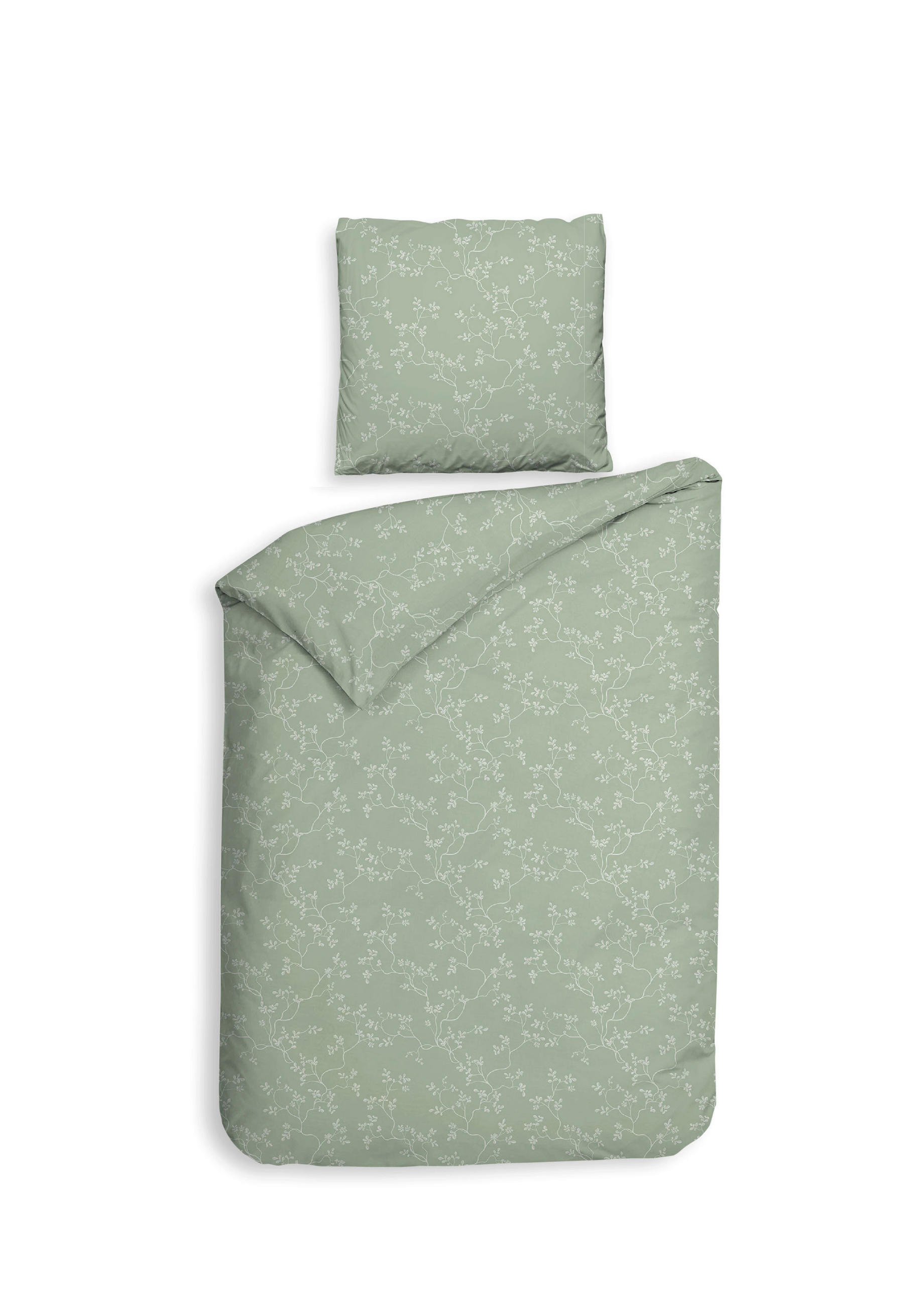 BETTWÄSCHE 2-teilig Alloro Flanell 135/200 cm  - Grün, Basics, Textil (135/200cm) - Heckettlane