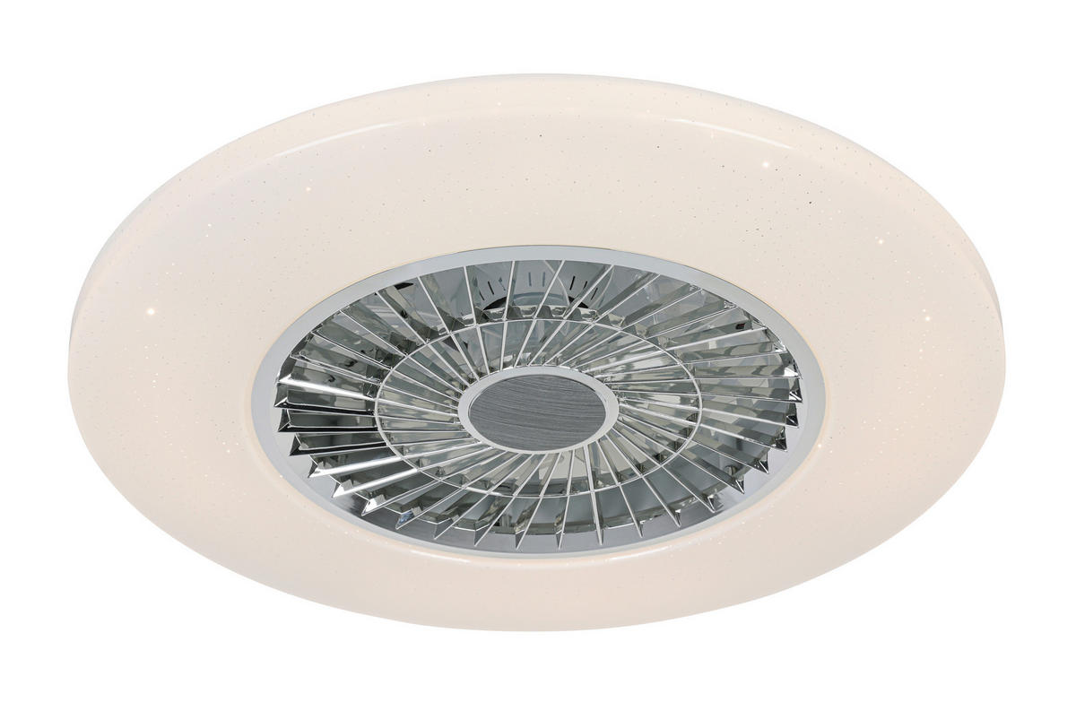 DECKENVENTILATOR - Chromfarben/Weiß, Trend, Kunststoff/Metall (58/14,5cm) - Mican