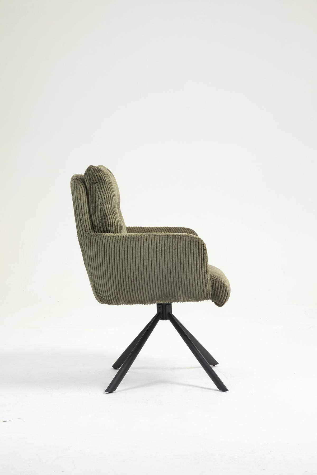 ARMLEHNSTUHL  in Eisen Cord  - Schwarz/Grün, KONVENTIONELL, Textil/Metall (60/95/67cm) - MID.YOU