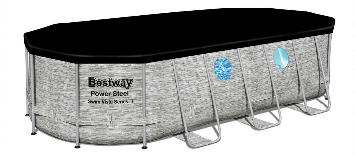 BAZÉN 549/274/122 cm - šedá/bílá, Konvenční, kov/plast (549/274/122cm) - Bestway