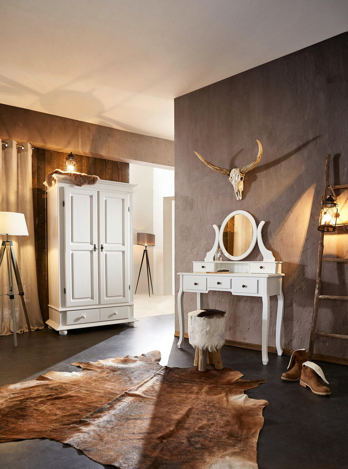 GARDEROBENSCHRANK  in 110/192/58 cm  - Schwarz/Weiß, LIFESTYLE, Holz/Metall (110/192/58cm) - Landscape