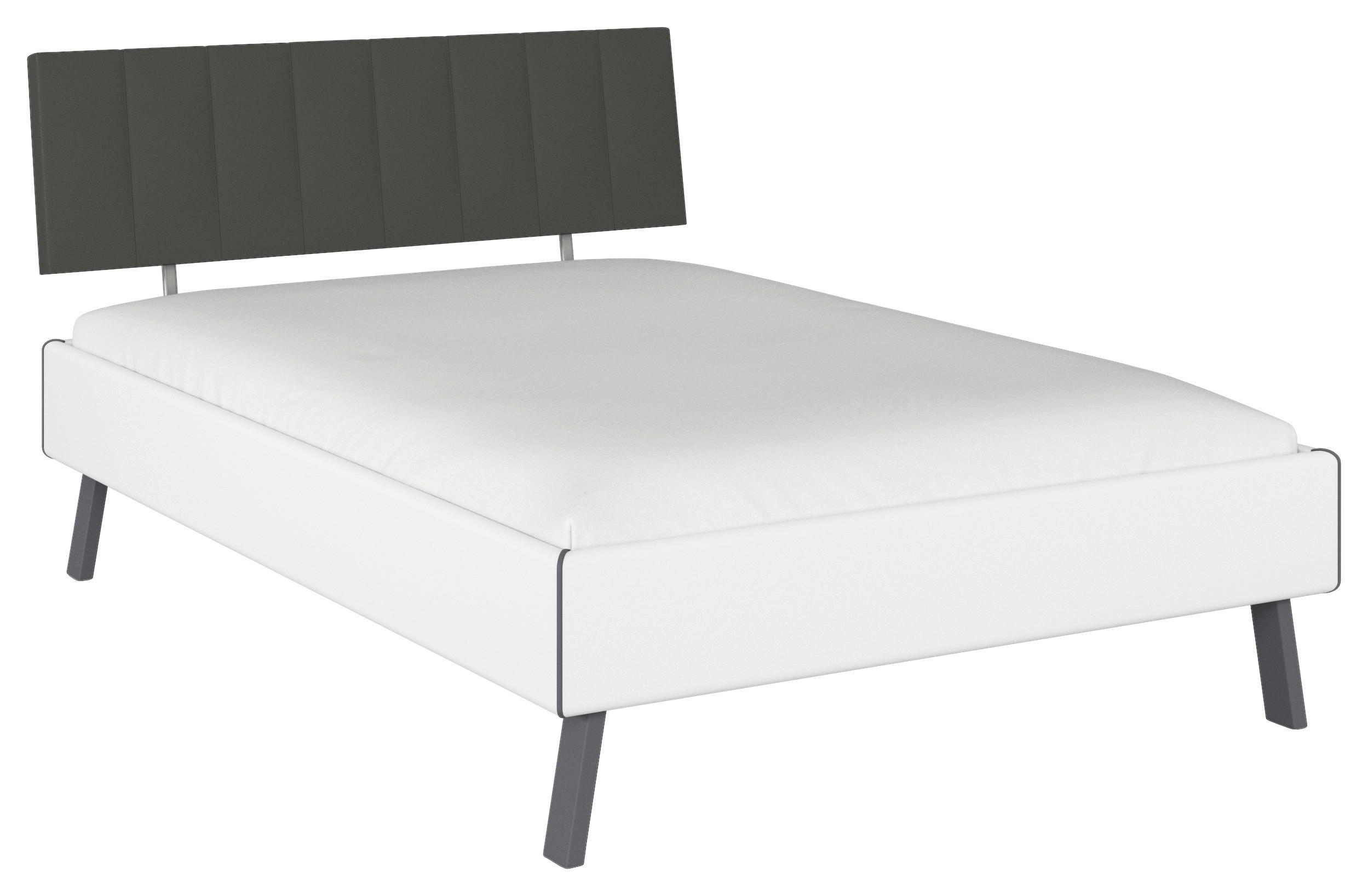 BETT 140/200 cm  in Weiß  - Weiß/Grau, Design, Textil/Metall (140/200cm) - Carryhome