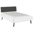 BETT 140/200 cm  in Weiß  - Weiß/Grau, Design, Holzwerkstoff/Textil (140/200cm) - Carryhome