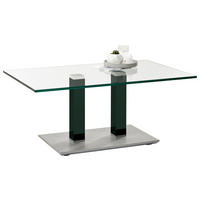 COUCHTISCH Metall, Glas 110/70/46-65 cm  - Edelstahlfarben/Grün, Design, Glas/Kunststoff (110/70/46-65cm)