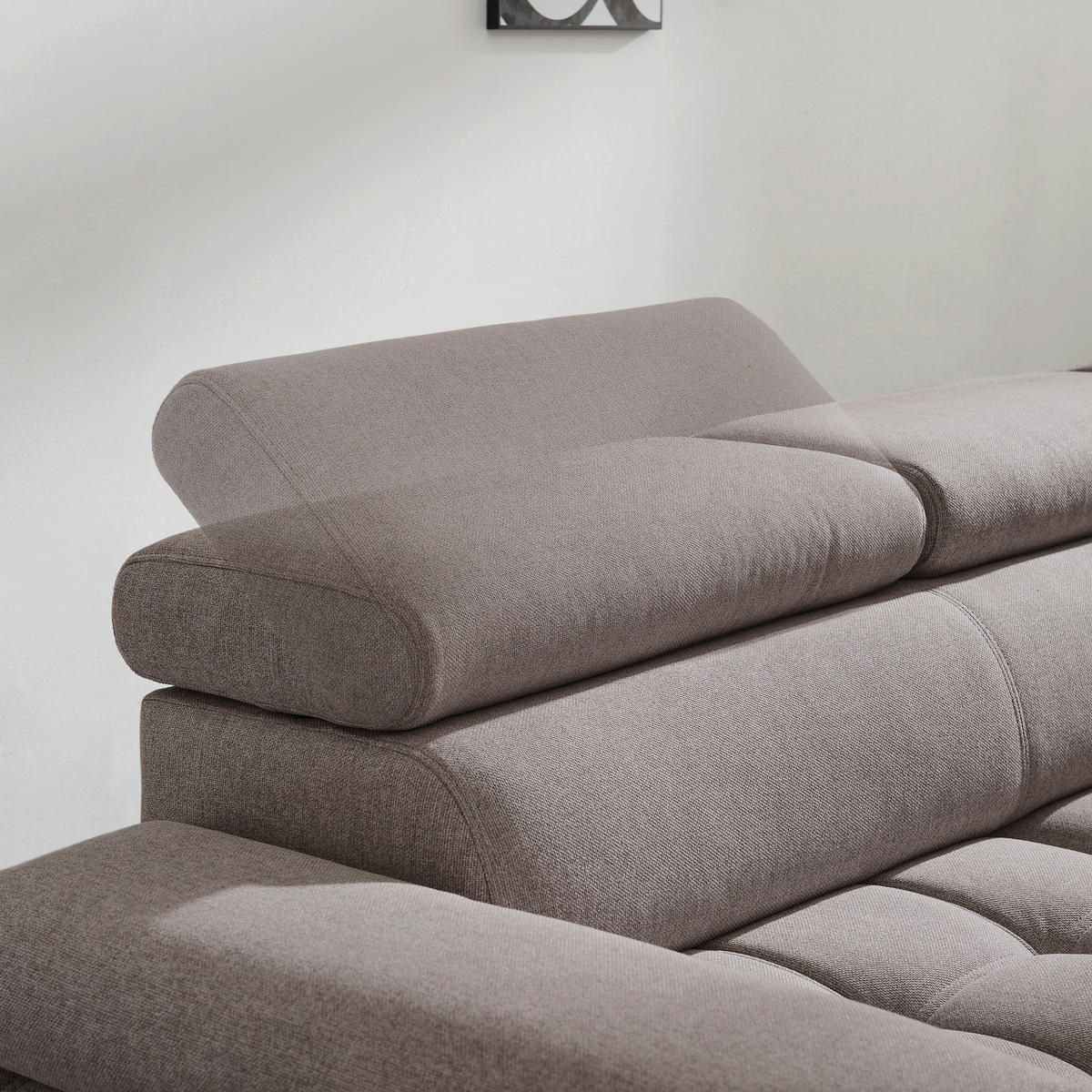 KUTNA GARNITURA tekstil  svijetlo siva   - svijetlo siva/crna, Design, tekstil/metal (263/223cm) - Welnova