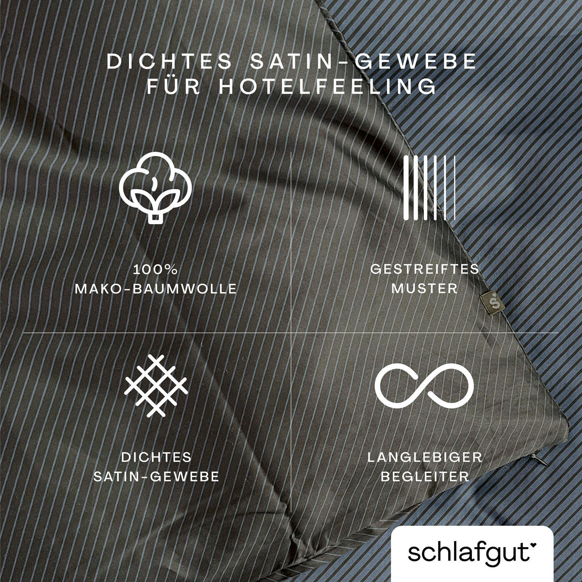 KOPFPOLSTERBEZUG WOVEN SATIN FADE 40/80 cm  - Schwarz/Dunkelblau, Basics, Textil (40/80cm) - Schlafgut