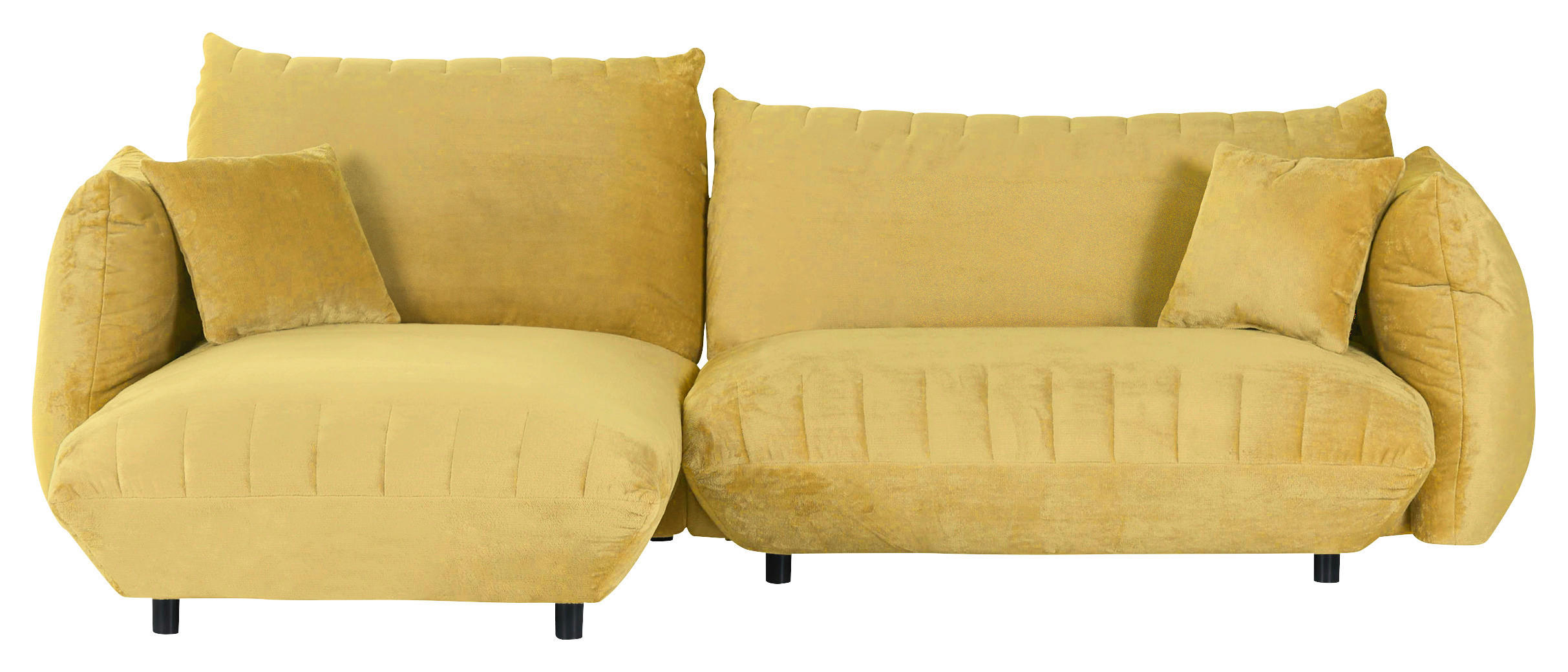 HÖRNSOFFA i plysch gul - svart/gul, Klassisk, textil/plast (170/270cm) - MID.YOU