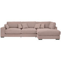 ECKSOFA Rosa Cord  - Schwarz/Rosa, Design, Kunststoff/Textil (340/205cm) - Lomoco