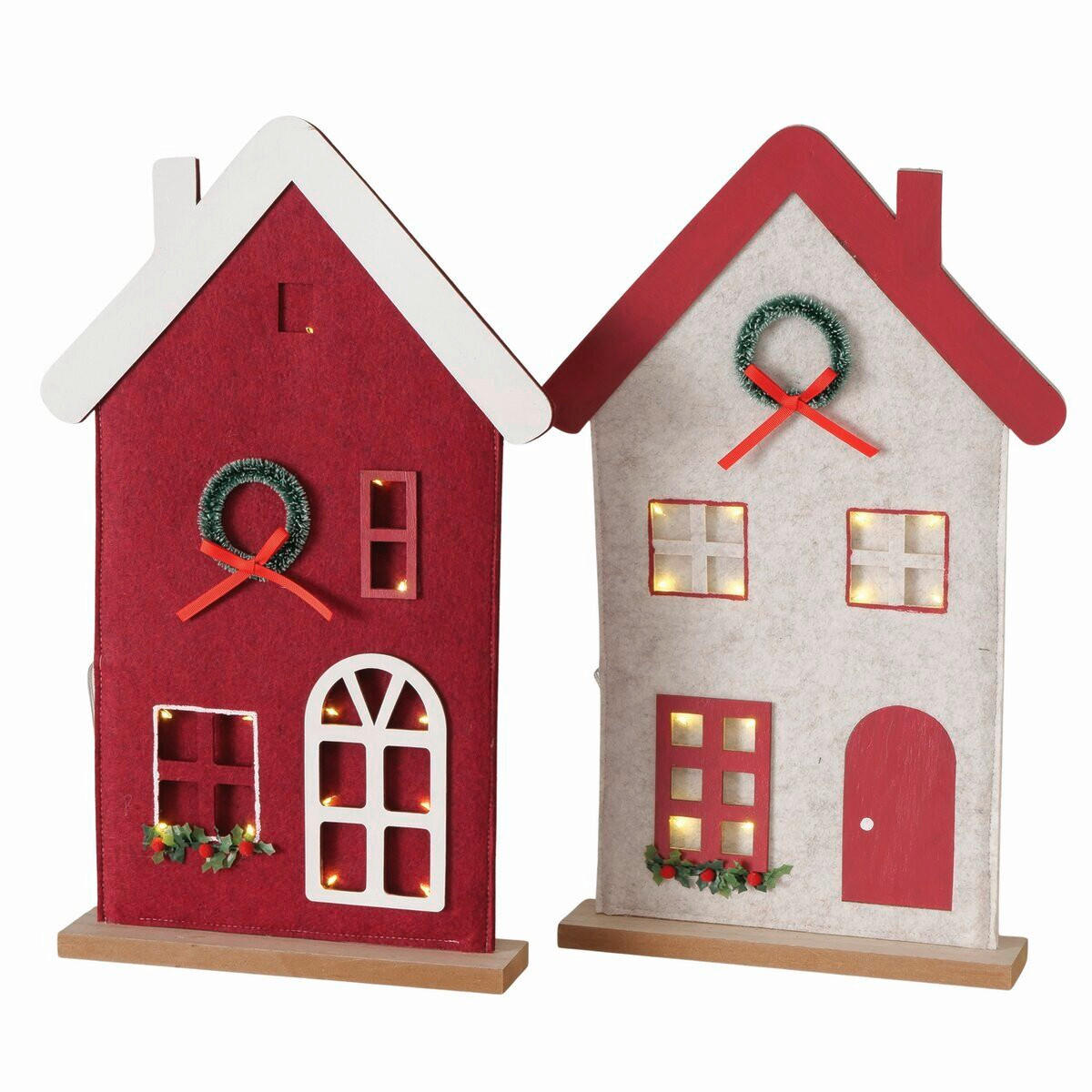 DEKOHAUS - Beige/Dunkelrot, Basics, Holz/Kunststoff (28/6/51cm)