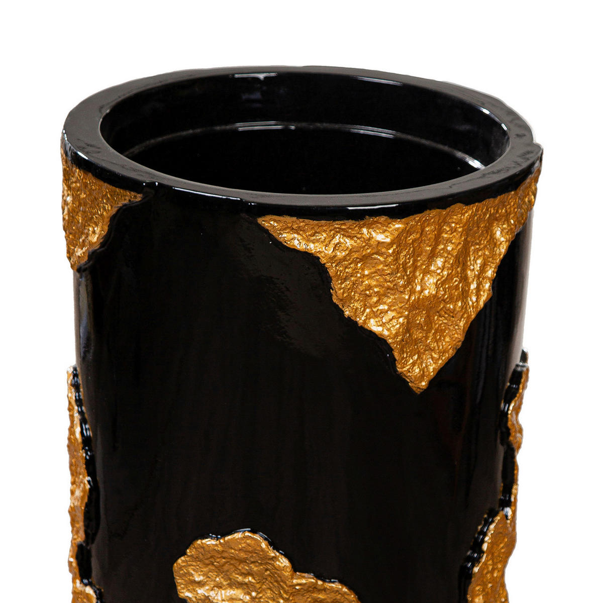 ÜBERTOPF 33/70 cm Schwarz, Goldfarben  - Goldfarben/Schwarz, Basics, Kunststoff (33/70cm)