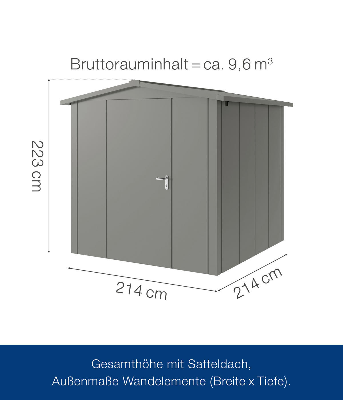 GERÄTEHAUS 237/223/229 cm  - Alufarben, Basics, Metall (237/223/229cm)