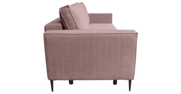 SCHLAFSOFA Cord Altrosa - Schwarz/Altrosa, KONVENTIONELL, Textil/Metall (222/93/98cm) - Carryhome