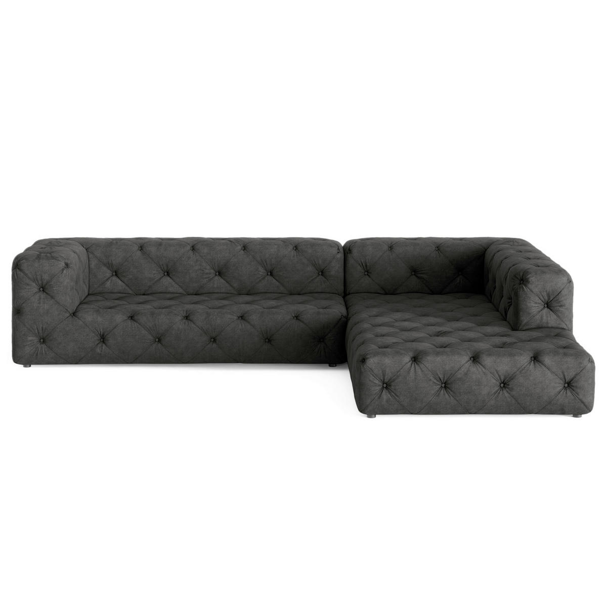 ECKSOFA Fresco in Mikrofaser Anthrazit  325/228 cm  - Anthrazit/Schwarz, Design, Kunststoff/Textil (325/228cm) - P & B