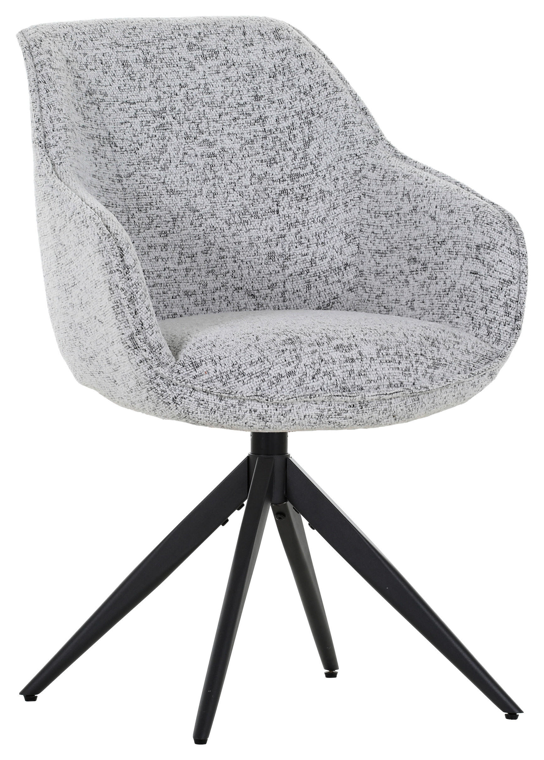 ARMLEHNSTUHL  in Webstoff  - Hellgrau/Schwarz, LIFESTYLE, Textil/Metall (60/83/65cm) - home24