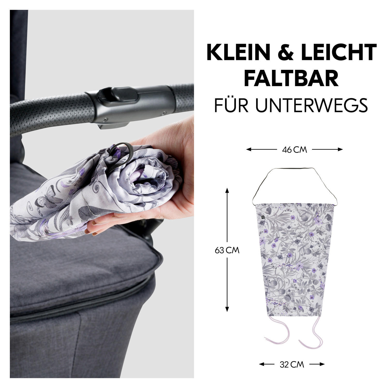 SONNENSEGEL  - Grau, Basics, Textil (46 / 32/0.3/63cm) - Hauck