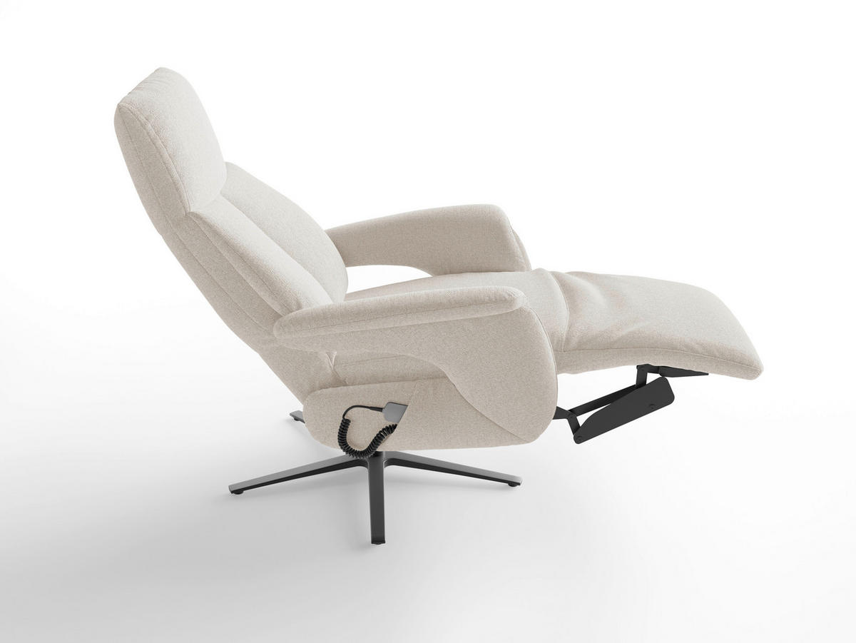 RELAXSESSEL Textil Creme  - Creme/Schwarz, Basics, Textil/Metall (75/110/85cm) - Sit & More