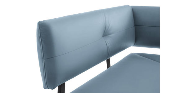 ECKBANK 150/190 cm in Hellblau - Schwarz/Hellblau, MODERN, Textil/Metall (150/190cm) - Cantus