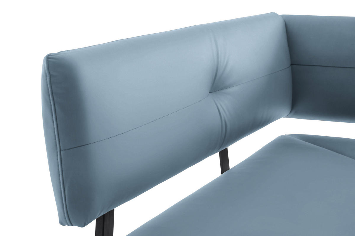 ECKBANK 150/190 cm  in Hellblau  - Schwarz/Hellblau, MODERN, Textil/Metall (150/190cm) - Cantus