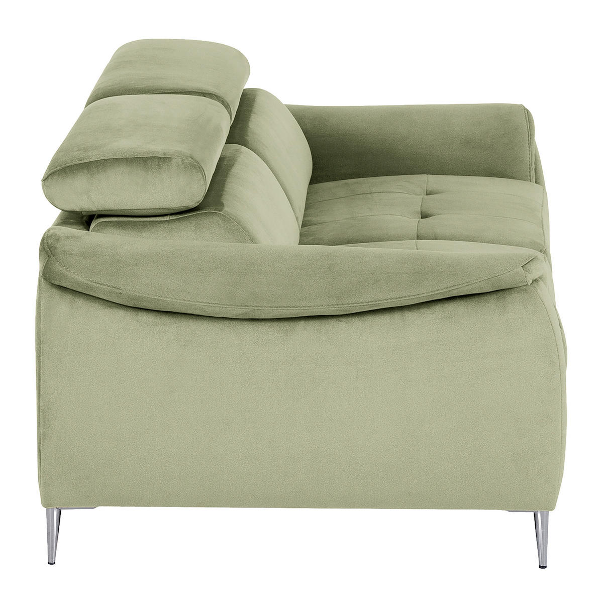 SCHLAFSOFA Samt Hellgrün  - Chromfarben/Hellgrün, Design, Textil/Metall (203/77-98/103cm) - MID.YOU