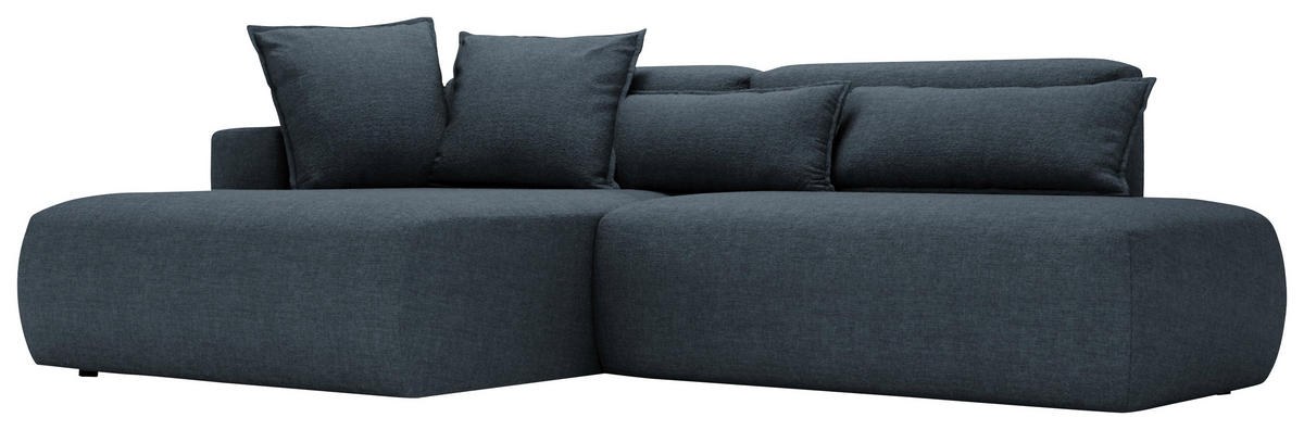 ECKSOFA ARTE Dunkelblau Chenille  - Schwarz/Dunkelblau, Design, Kunststoff/Textil (160/284cm) - Livetastic