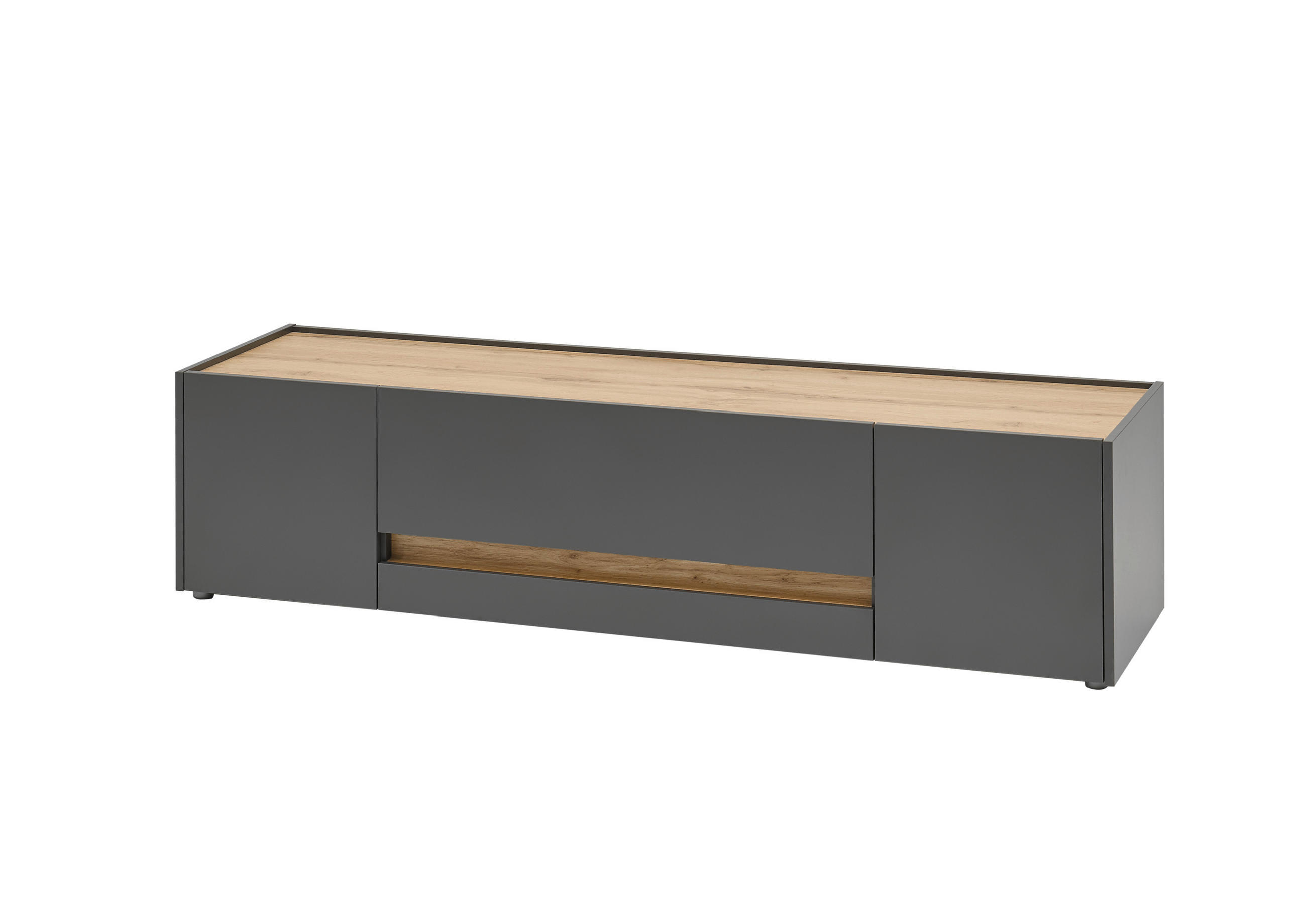 LOWBOARD  170/42/45 cm 2 Schublade(n) Beimöbel erhältlich, stehend  - Anthrazit/Eiche Wotan, Design, Holzwerkstoff/Kunststoff (170/42/45cm) - Modante