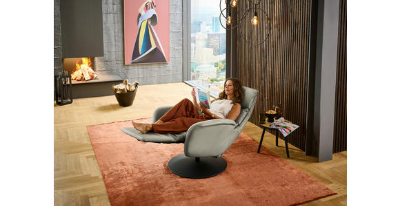 RELAXSESSEL in Leder Grau  - Schwarz/Grau, Design, Leder/Metall (76/108/86cm) - Dieter Knoll