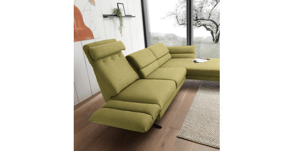 ECKSOFA  in Flachgewebe Hellgrün  279-327/176-217 cm  - Schwarz/Hellgrün, Design, Textil/Metall (279-327/176-217cm) - Dieter Knoll