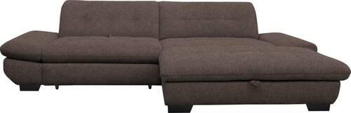 ECKSOFA in Mikrofaser Hellbraun  - Hellbraun/Schwarz, Design, Textil/Metall (290/198cm) - Xora