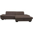 ECKSOFA in Mikrofaser Hellbraun  - Hellbraun/Schwarz, Design, Textil/Metall (290/198cm) - Xora