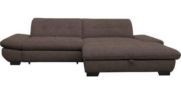 ECKSOFA in Mikrofaser Hellbraun  - Hellbraun/Schwarz, Design, Textil/Metall (290/198cm) - Xora