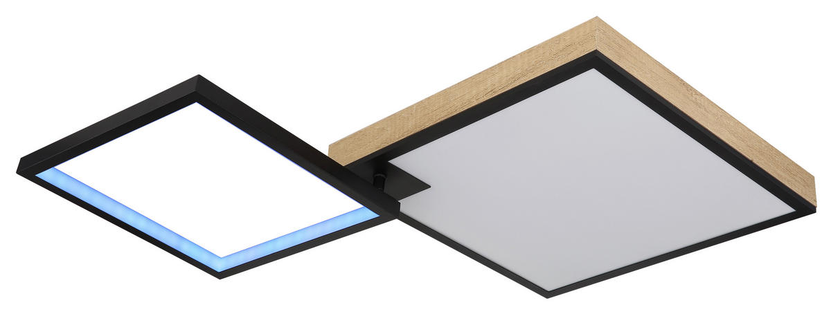 LED-DECKENLEUCHTE 40 W    85,5/55/10 cm  - Dunkelbraun/Opal, Design, Holzwerkstoff/Kunststoff (85,5/55/10cm) - Globo