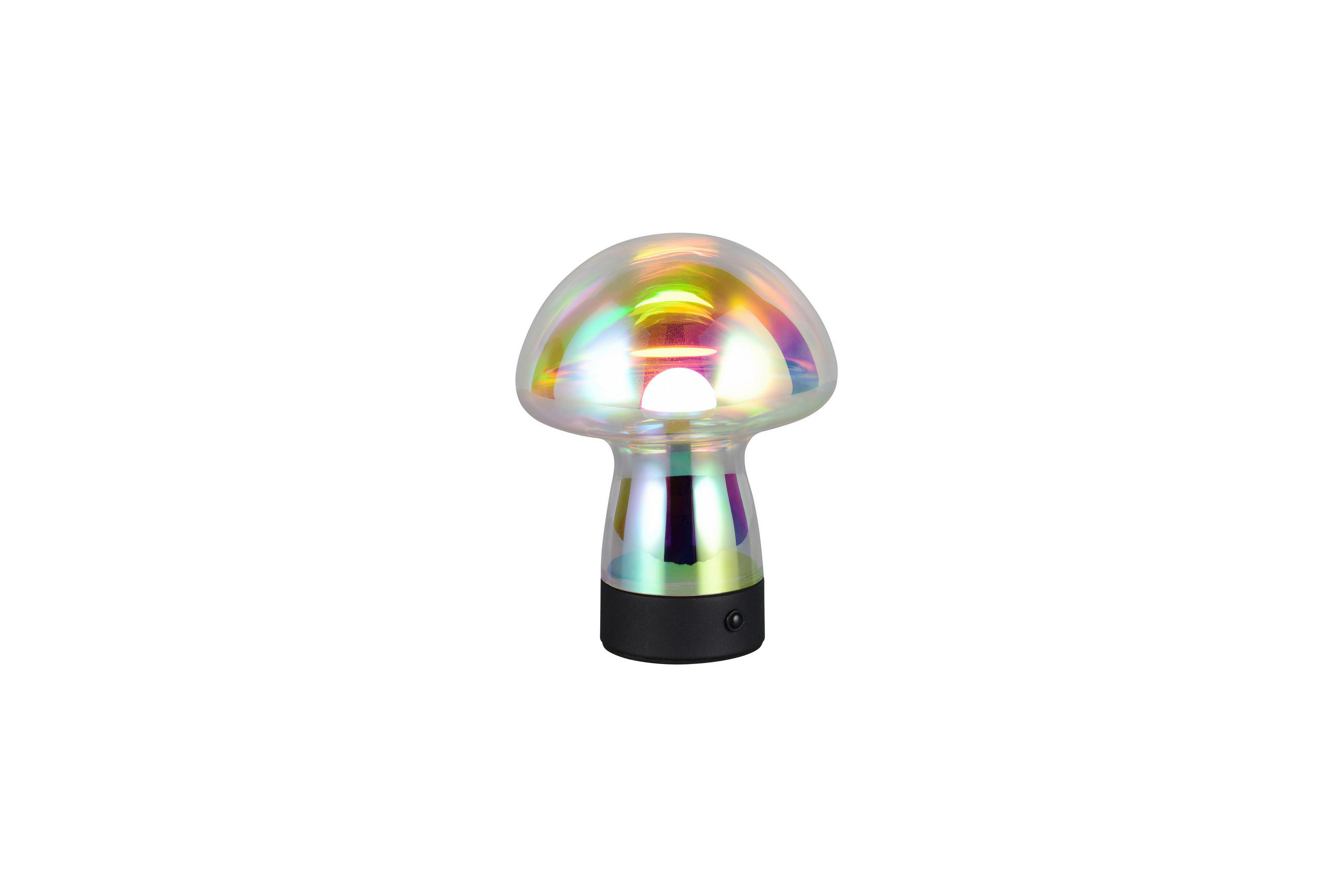 AKKU-TISCHLEUCHTE Dooley 14/18 cm  - Multicolor/Schwarz, LIFESTYLE, Glas/Metall (14/18cm)
