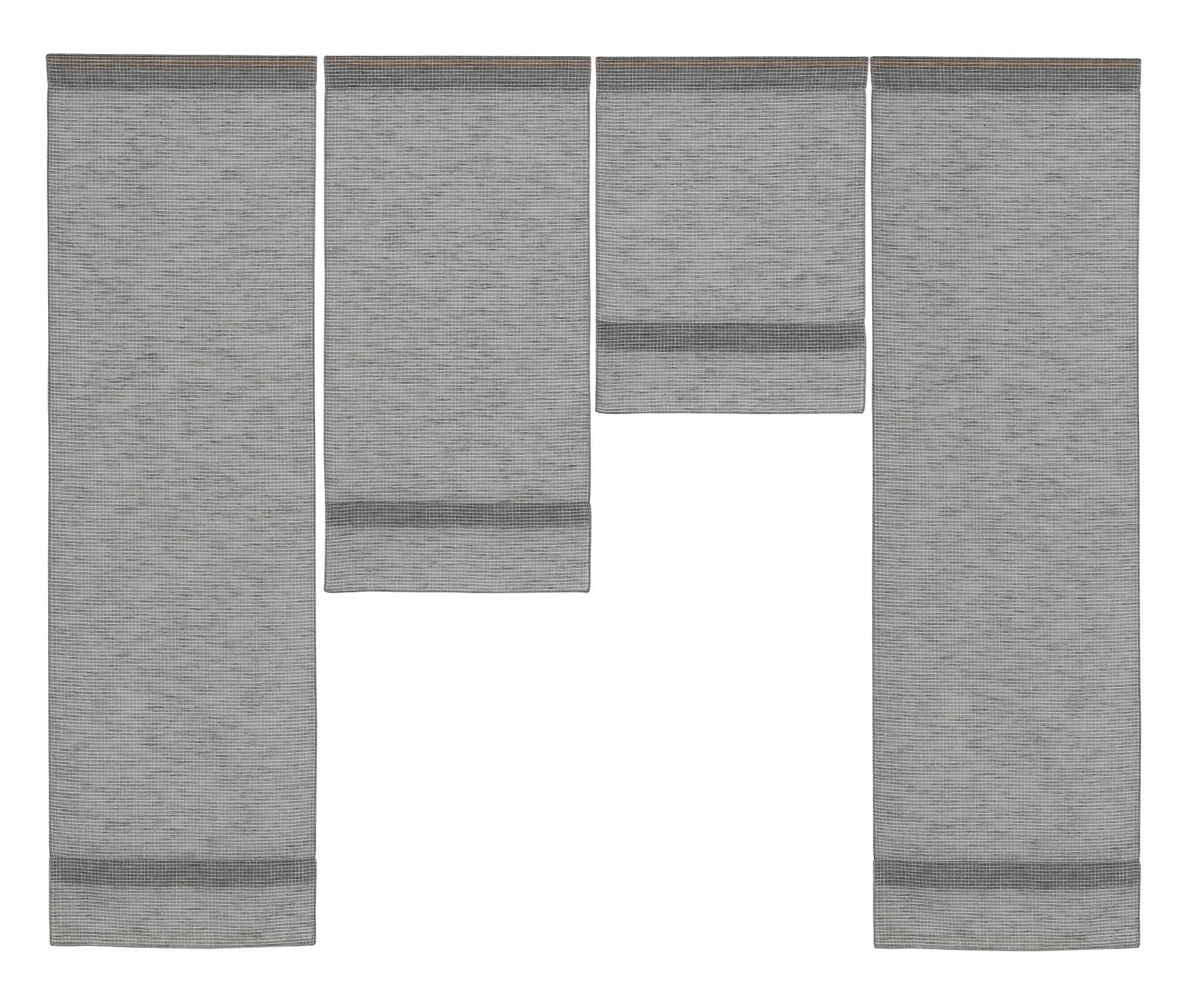 KURZGARDINENSET   120/100 cm   - Grau, Basics, Textil (120/100cm)