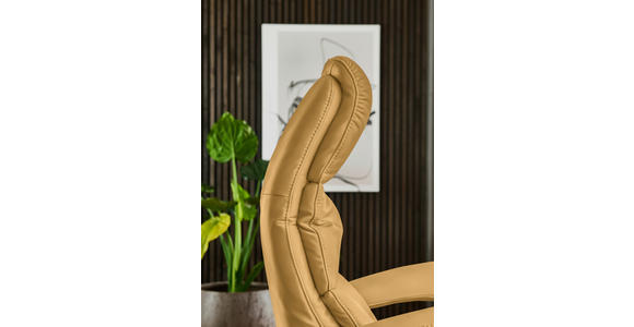 RELAXSESSEL in Leder Gelb  - Edelstahlfarben/Gelb, Design, Leder/Metall (76/119/86cm) - Dieter Knoll