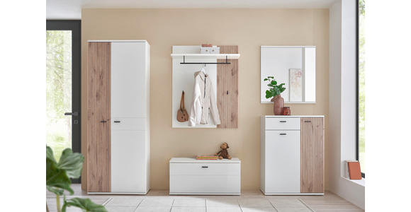 GARDEROBENPANEEL  in 90/112/30 cm  - Eichefarben/Weiß, Design, Holzwerkstoff (90/112/30cm) - Voleo